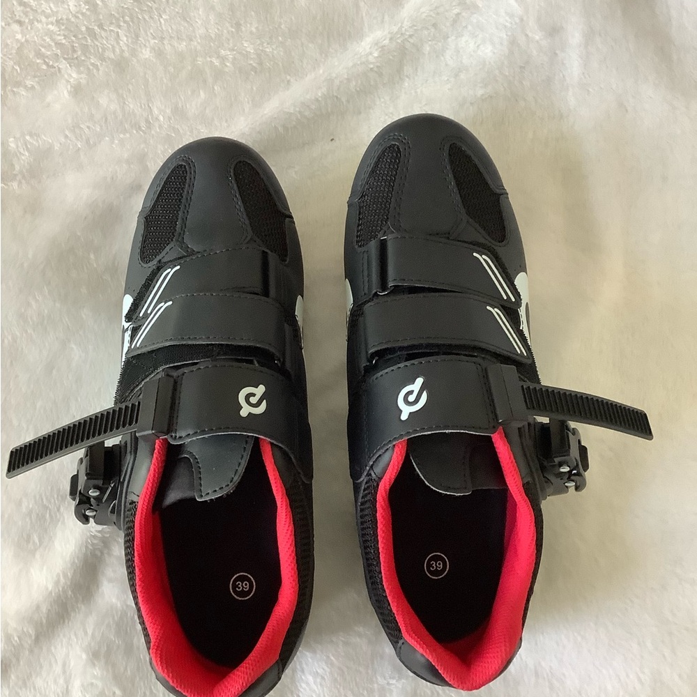 Peloton Black and Red Cycling Sneakers